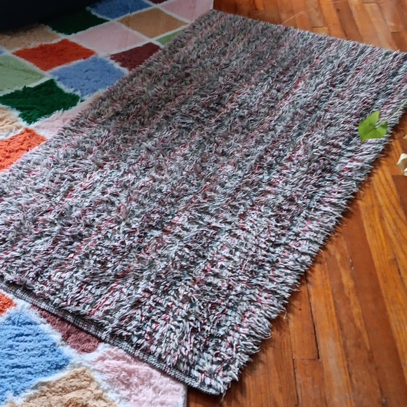Textured Multicolor Shag Rug - Picture 4 of 6